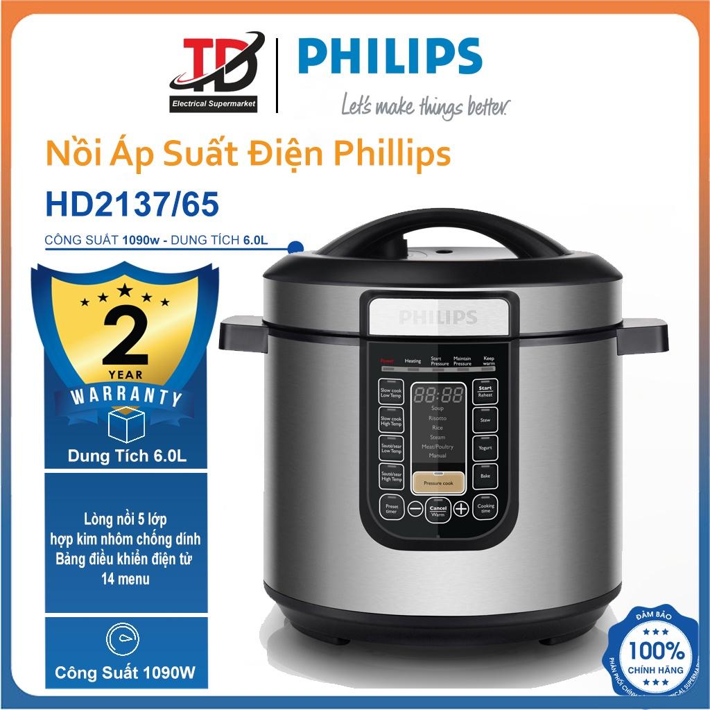 Nồi Áp Suất Điện Philips HD2137/65 - 6Lit/1090W - Hàng Chính Hãng