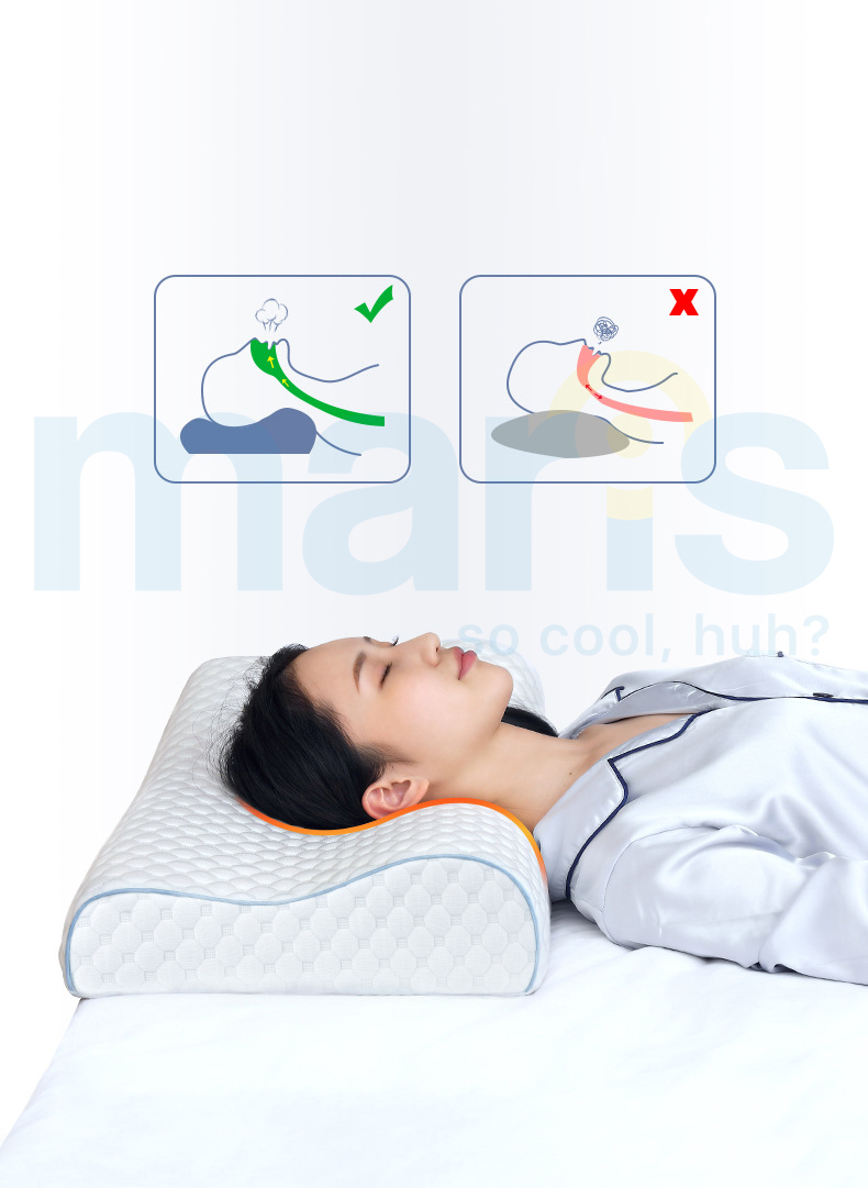 Gối Ngủ Cao Su Non Memory Foam Cao Cấp Maris MR-705, chống đau mỏi vai gáy, đau đốt sống cổ