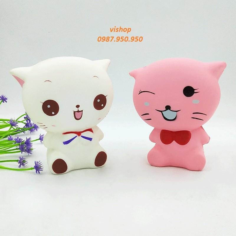 Squishy MÈO CƯỜI ĐEO NƠ