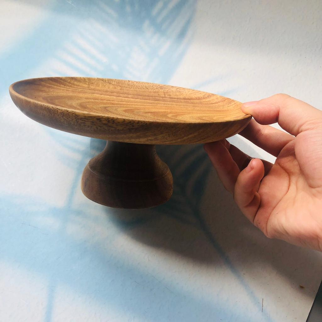 Đế Đựng Bánh, Hoa Quả, Cakestand, Mâm Bồng Gỗ Keo Nguyên Khối 18x8/14x7 cm, Phụ Kiện Làm Bánh, Nhà Bếp, Chụp Ảnh Decor