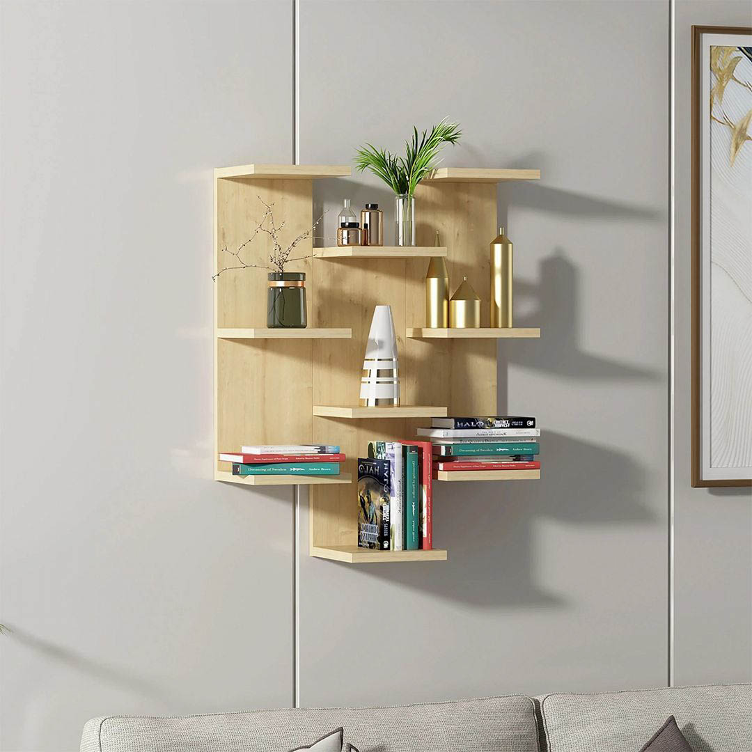 Giá sách treo tường gỗ công nghiệp SMLIFE Wang