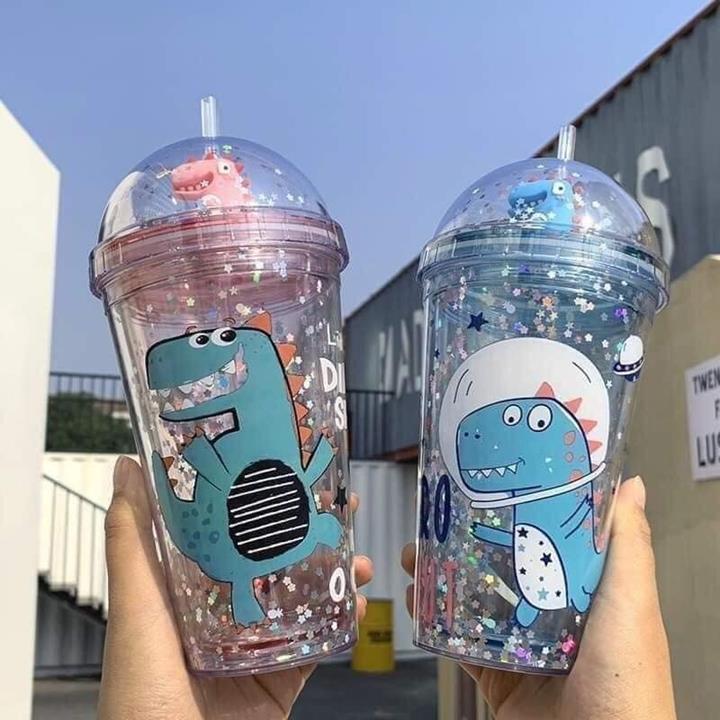 LY ĐỰNG NƯỚC CÓ NẮP LY KHỦNG LONG KIM TUYẾN GIỮ NHIỆT
