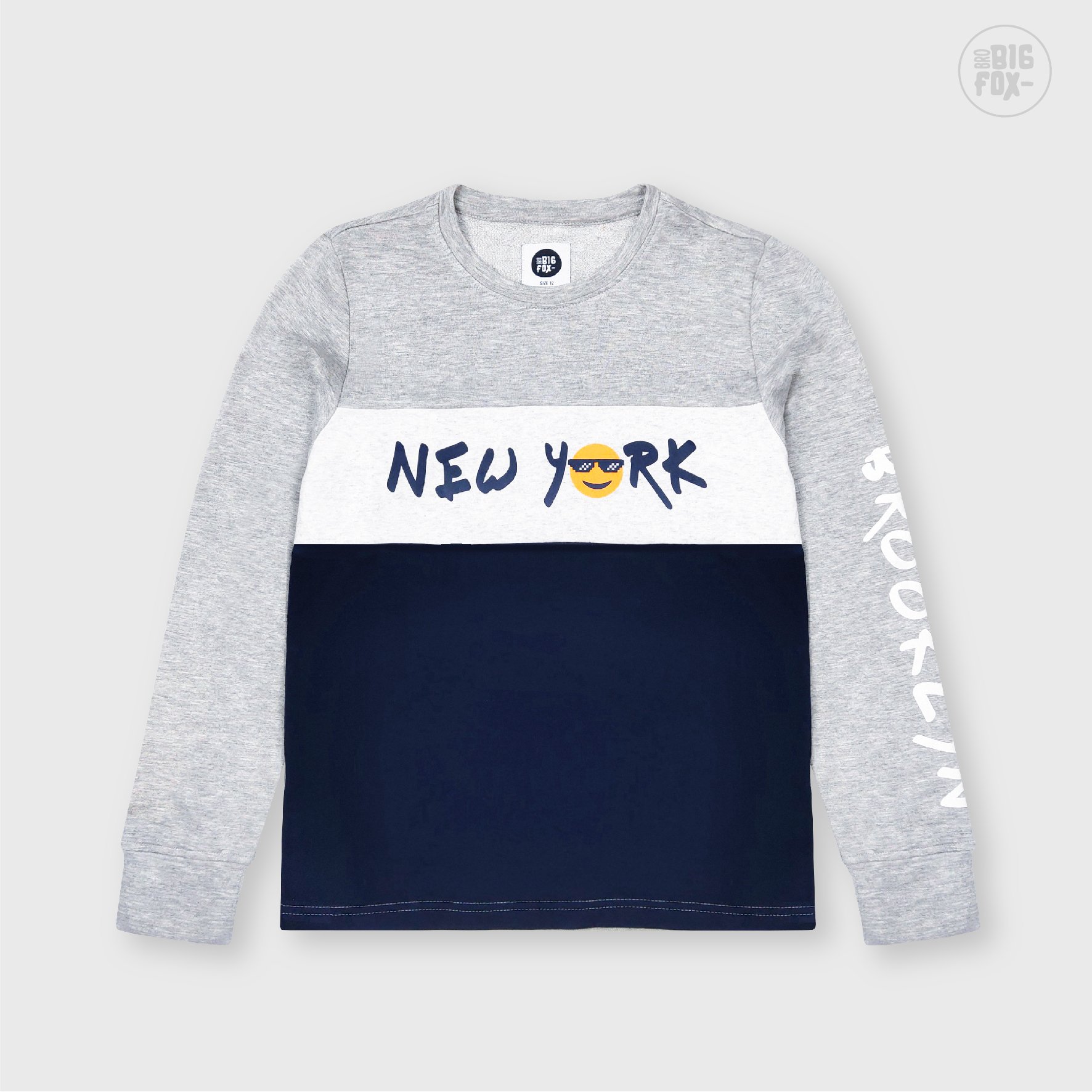Bộ dài tay bé trai BIGFOX - MISS MEOW size đại, bộ thu đông cho bé phong cách Âu Mỹ hình in New York 41- 56kg QATE