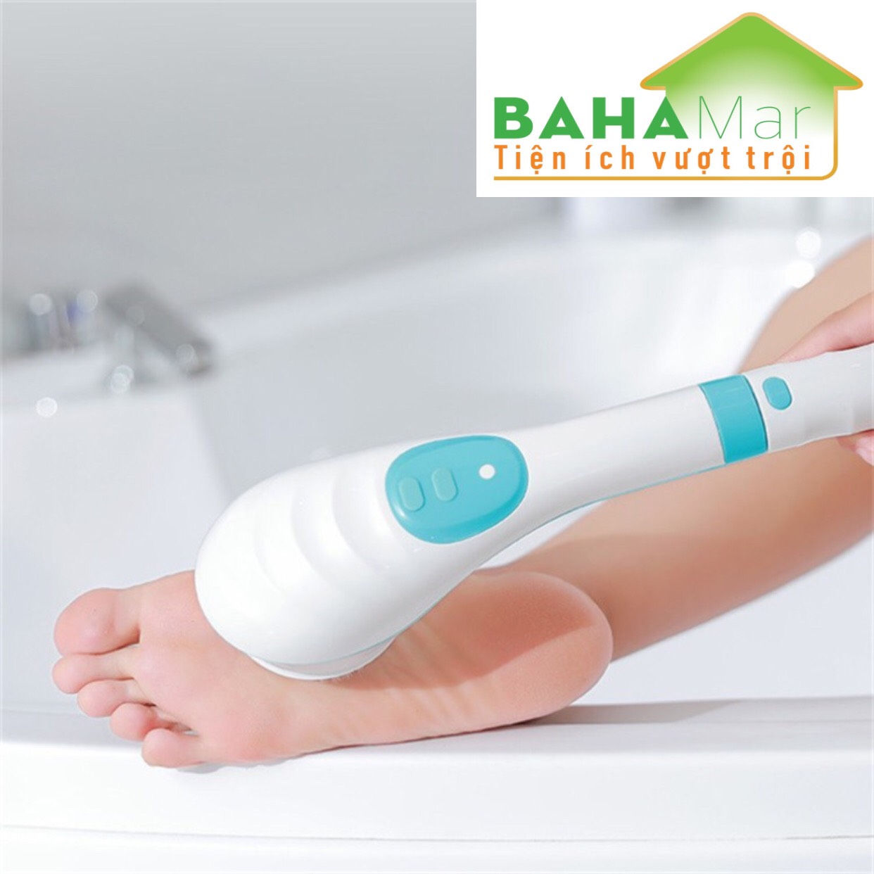 BÀN CHẢI TẮM ĐIỆN KHÔNG THẤM NƯỚC "BAHAMAR" vừa cọ người vừa matxa rất tiện lợi