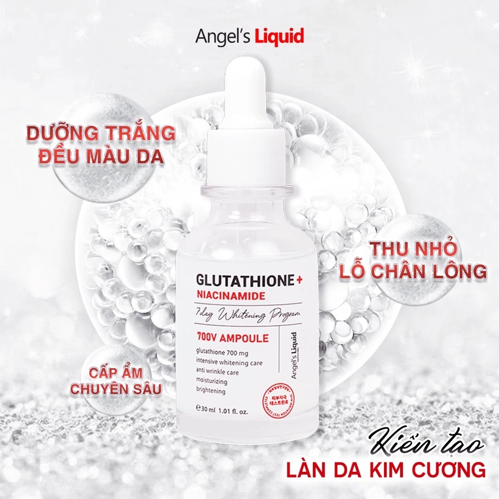 Tinh Chất Truyền Trắng Angel's Liquid Glutathione + Niacinamide 700 V-Ampoule 30ml