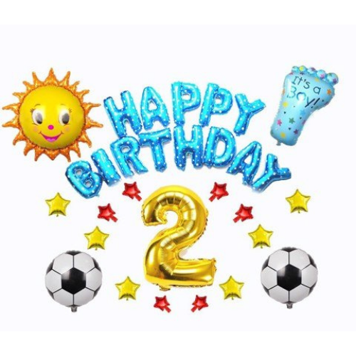 Bộ bong bóng trang trí thôi nôi bé trai birthday set balloon Tnoi10