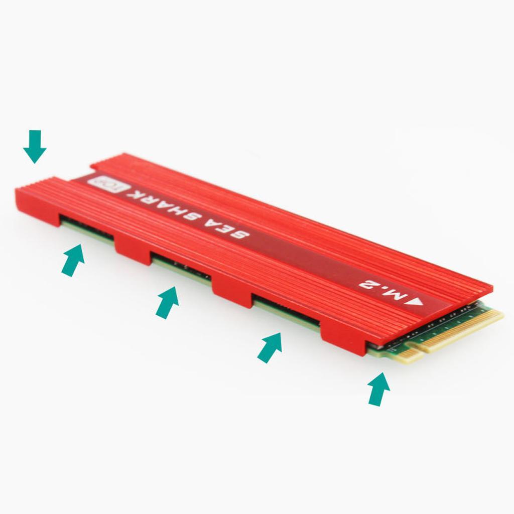2 Pieces Aluminum Heatsink Heat Sink for PCIe NVMe M.2 SSD Cooling Effect