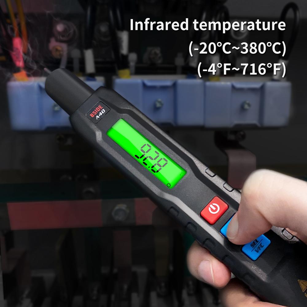 Digital Multimeter Professional Voltage Resistance Frequency Temperature Measurement Test Meter Continuity Testing Temp Detector Multitester Digital Backlight Display VFC Tester