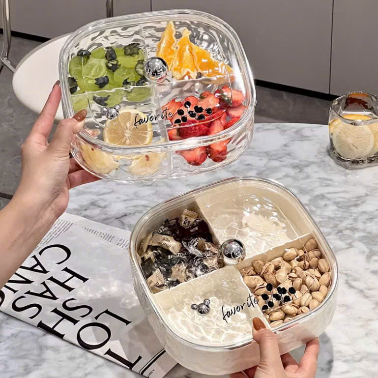 Khay Mứt Đựng Bánh Kẹo Tết Cao Cấp Acrylic Trong Suốt – Hộp Mứt Trái Cây Khô, Hạt, Kẹo Trang Trí Phòng Khách Sang Trọng - HÀNG CHÍNH HÃNG MINIIN