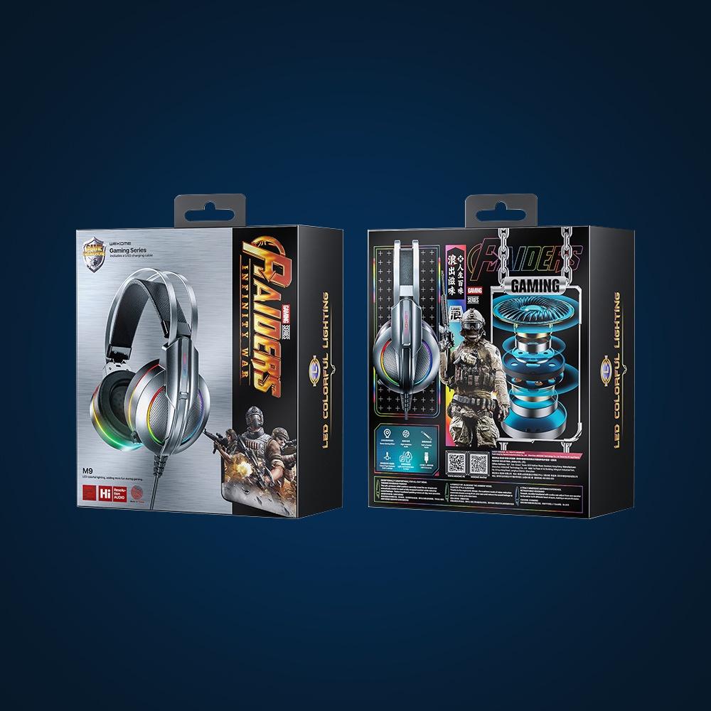 Tai nghe gaming chụp tai Remax máy tính chơi Game WK M9 có mic tích hợp đèn LED cho Pc / Ps4 Gameming có dây Gaming Headp - Hàng Chính Hãng Remax