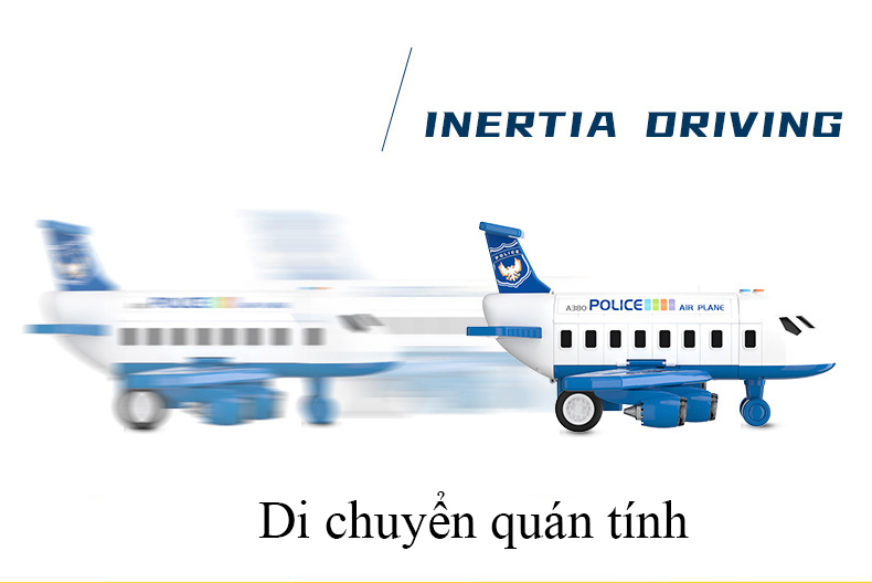 Bộ đồ chơi máy bay có nhạc và đèn KAVY NO. 8808 chạy đà chủ đề công trình kèm giàn cẩu thang trượt, 4 ô tô kim loại - màu vàng