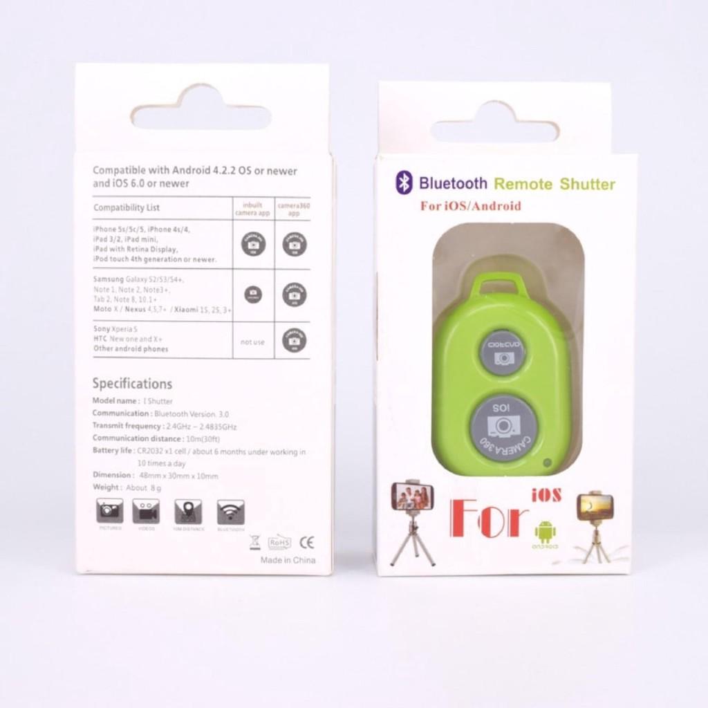 Remove Shutter - Nút Bấm Bluetooth Điều Khiển Từ Xa Chụp Ảnh Tự Động Màu Đen Cho Smartphone, Iphone, Ipad  BKM-690