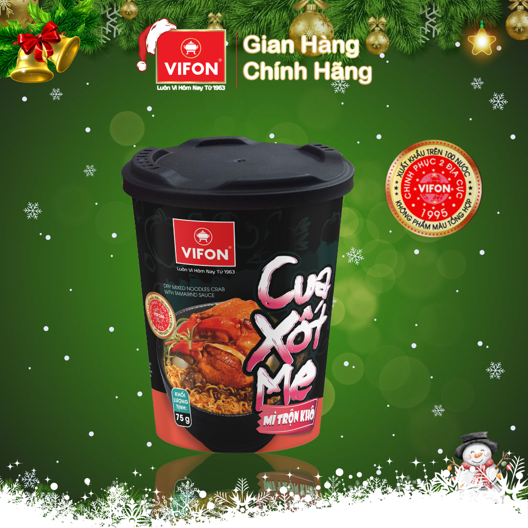 Thùng 24 Ly Mì Trộn Cua Xốt Me VIFON (75gr/ Ly)