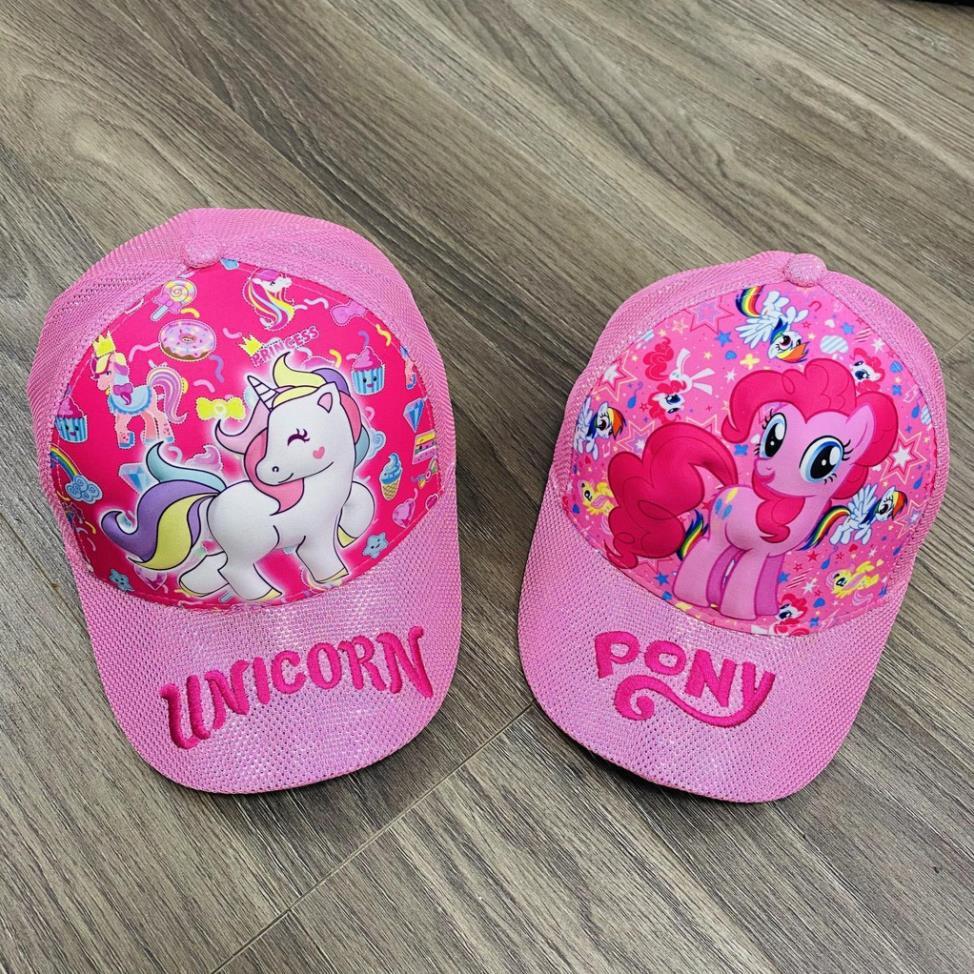 Mũ cho bé gái, nón trẻ em kim tuyến hình ngựa pony, ngựa unicorn in hình sắc nét - Hàng mới về