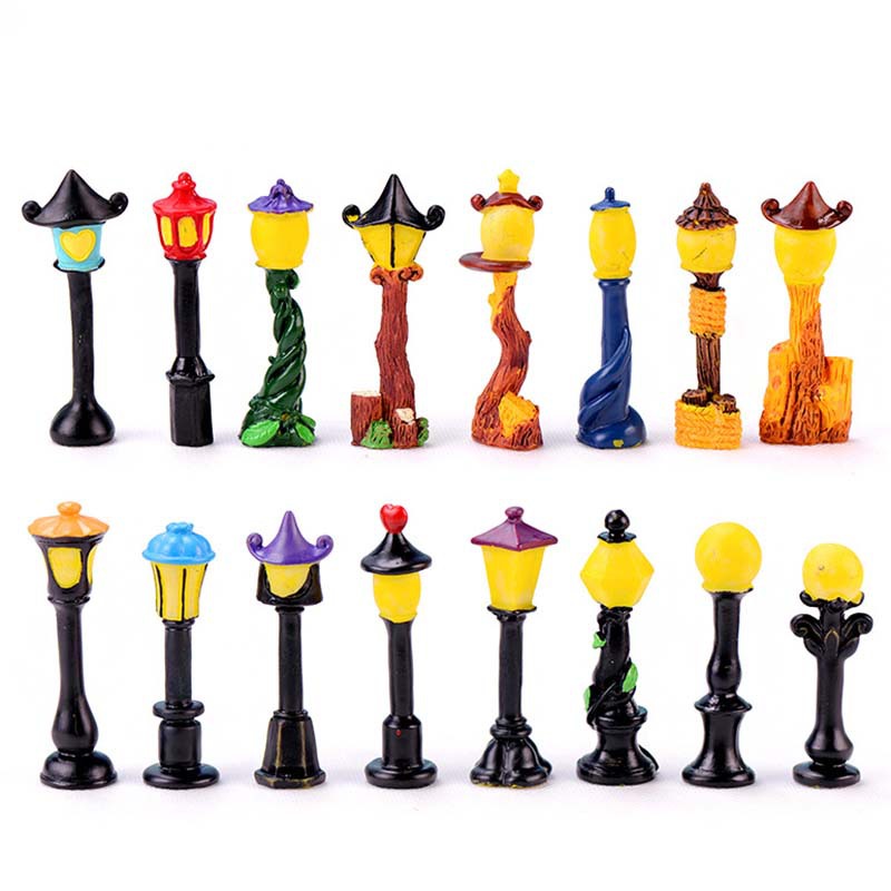 Mô hình Đèn đường có dây điện trang trí tiểu cảnh mini, Chậu tiểu cảnh sen đá - Phụ kiện trang trí tiểu cảnh terrarium - Đèn Hiện Đại Kiểu Mới -