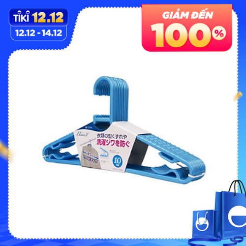 Set 10 móc phơi quần áo chất liệu nhựa cao cấp dài 41cm hàng Nhật Bản