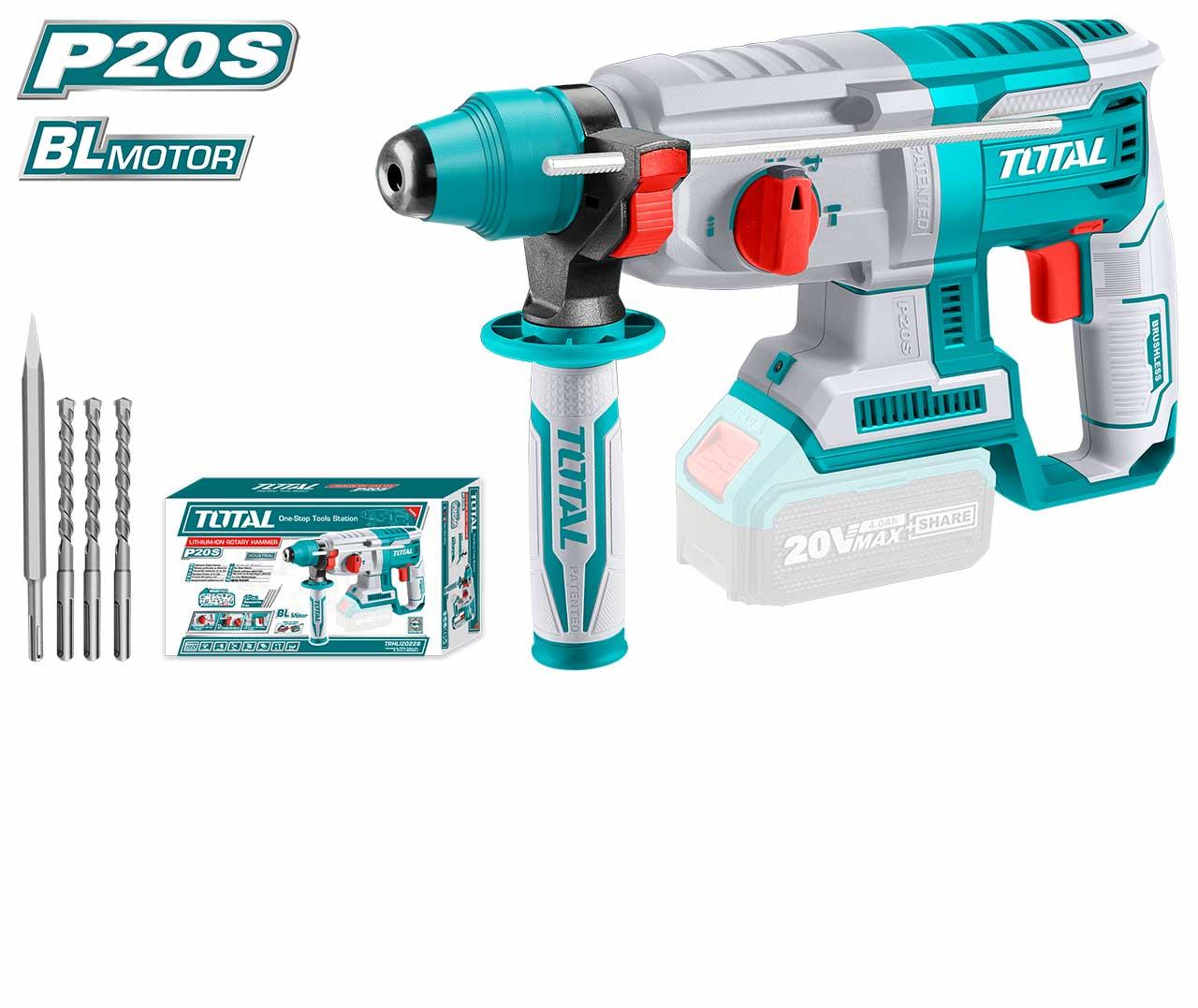 MÁY KHOAN ĐỤC DÙNG PIN 20V TOTAL TRHLI20228 - HÀNG CHÍNH HÃNG