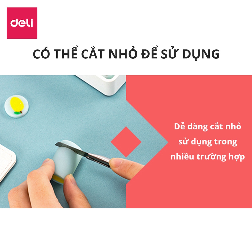 Tẩy hình trụ Deli hình vẽ hoa quả nhiều màu - Hồng/ Xanh dương/ Xanh ngọc - 71053