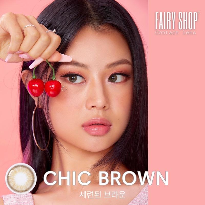 Kính Áp tròng Chic Brown 14.0MM - Kính Áp Tròng FAIRY SHOP CONTACT LENS độ 0 đến 8 Silicone Hydrogel Lens Cho Mắt Thở