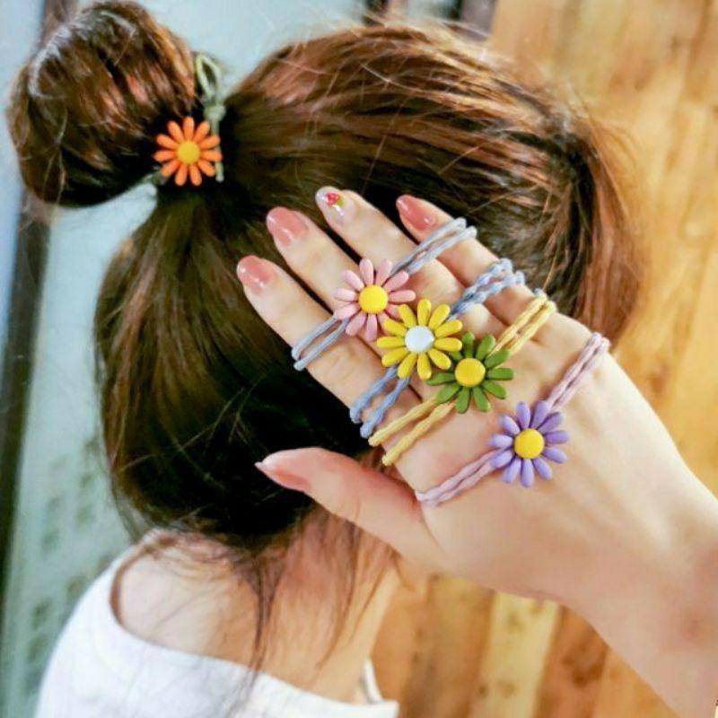 Dây buộc tóc hoa cúc nhí nhiều màu