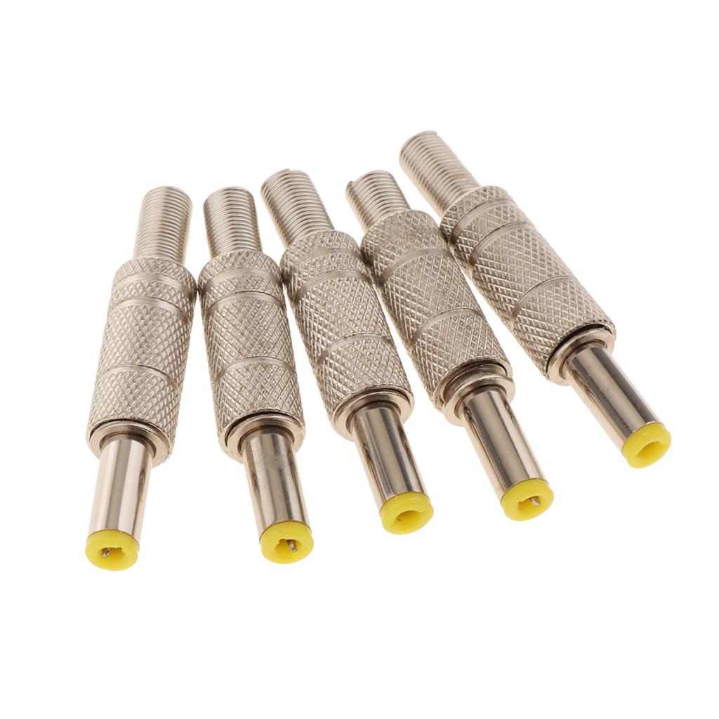 5 x Repalcement DC 5.5MM x 2.5MM Power Connector Welding Jack Adapter Metal Shell