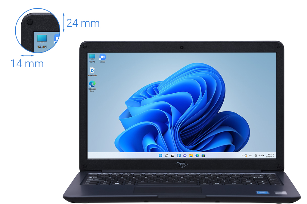 Laptop Itel Able 1S N4020/4GB/256GB/14&quot;/Win11/(71006300027)/Xám - Hàng chính hãng