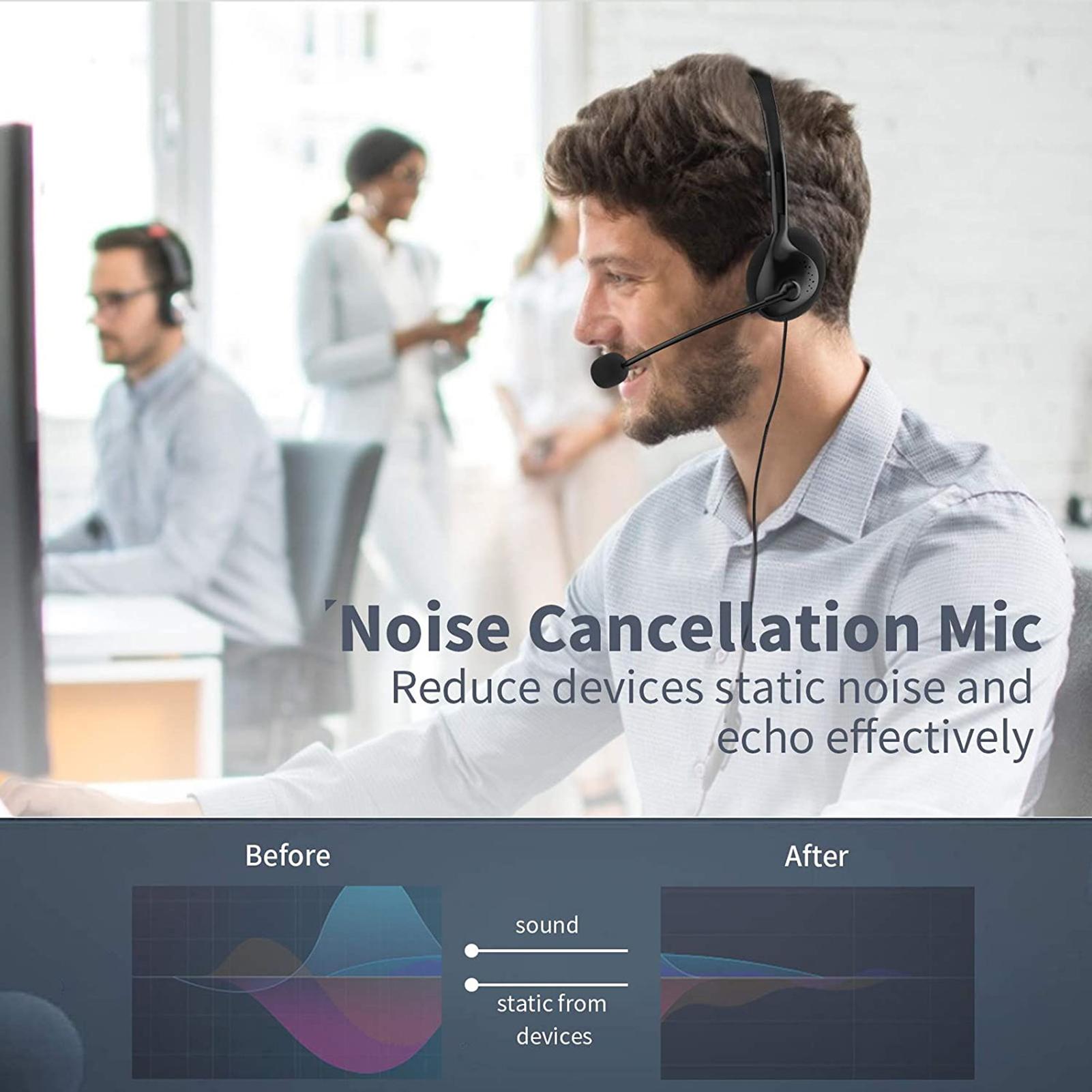 Chơi Game Loại Bỏ Tiếng Ồn Micro Tai Nghe Có Dây USB Đa Năng Tai Nghe Game Thủ Chụp Tai Có Mic Cho Laptop Máy Tính Skype