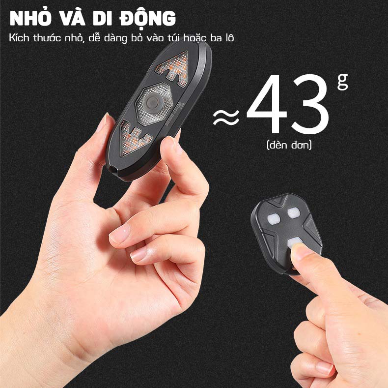 Đèn Xi Nhan Xe Đạp Điều Khiển Từ Xa Có Còi 120db Cao Cấp