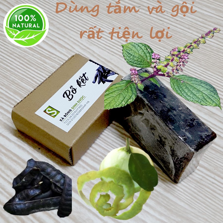 Xà bông Bồ Kết Sinh Dược 100g - Xà bông thảo dược dùng cả tắm và gội đầu