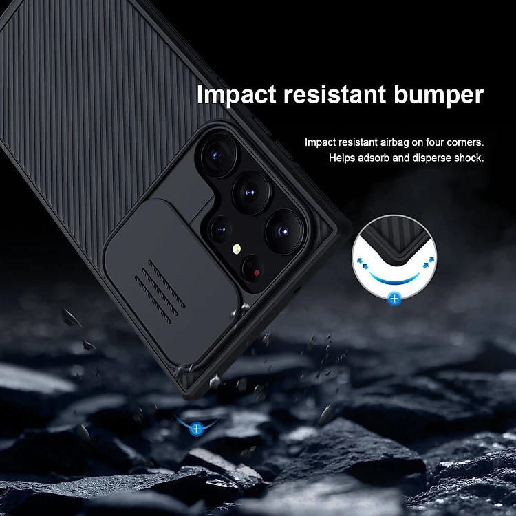 Ốp lưng chống sốc bảo vệ camera cho Samsung Galaxy S23 Ultra - S23 Plus hiệu Nillkin Camshield Pro - Hàng nhập khẩu