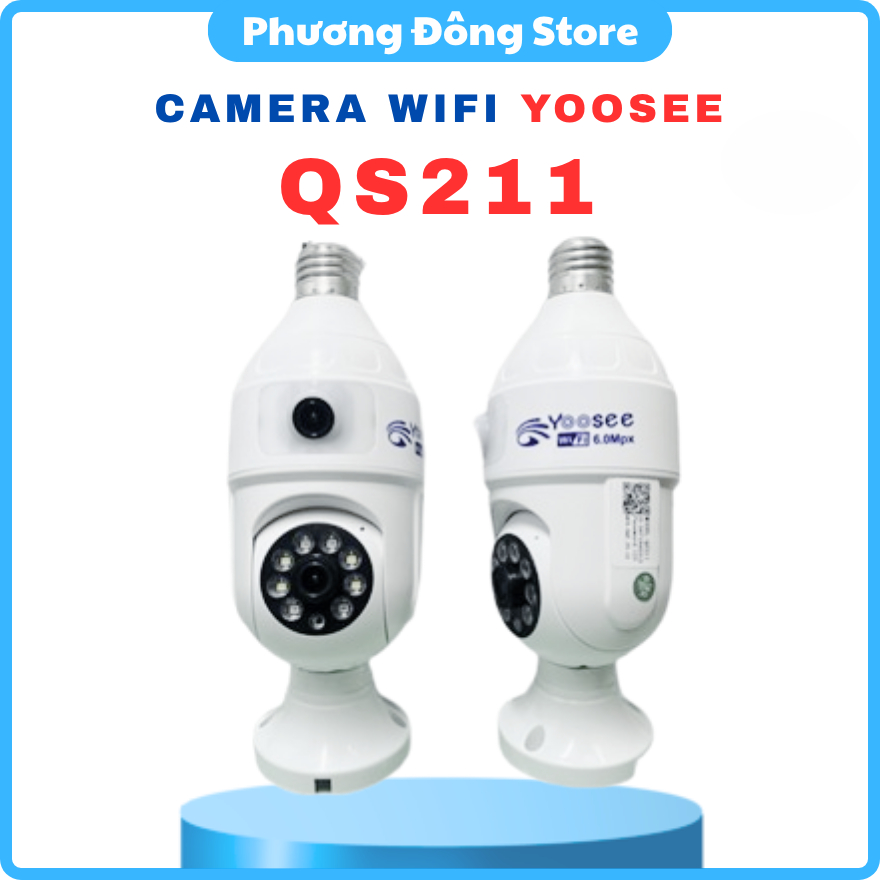 CAMERA WIFI TRONG NHÀ YOOSEE BD-HK211/QS211 FULL HD BÓNG ĐÈN 2 MẮT - Góc Rộng Nét, Hồng Ngoại, Quay Đêm - Hàng nhập khẩu