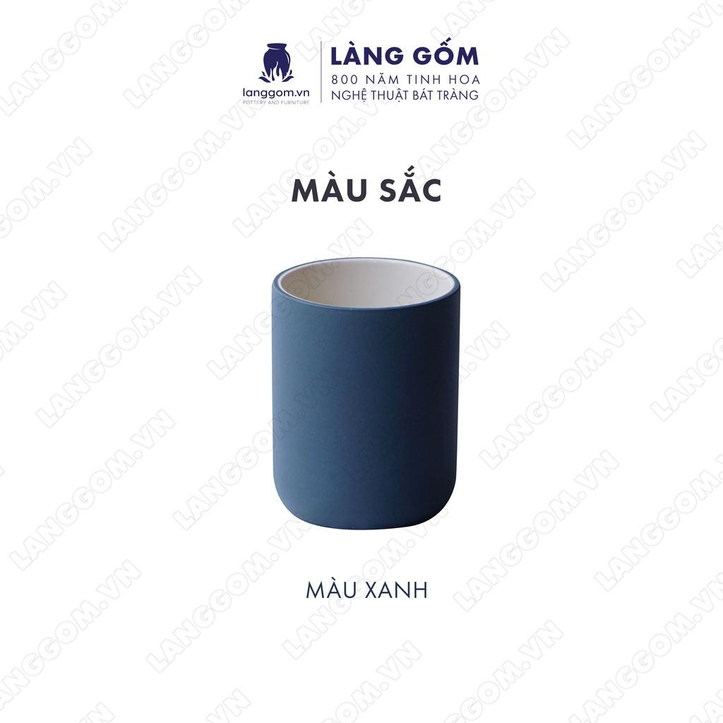 Cốc tách, ly uống nước kiểu hình trụ không quai (cao) chất liệu gốm sứ Bát Tràng cao cấp - Làng Gốm Bát Tràng