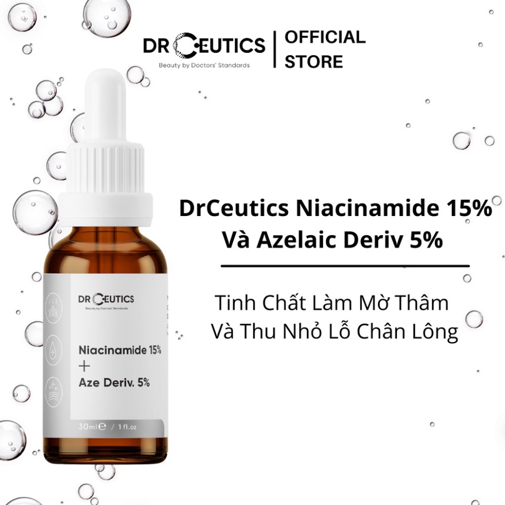 Tinh Chất Làm Mờ Thâm Và Thu Nhỏ Lỗ Chân Lông DrCeutics Niacinamide 15% Và Azelaic Deriv 5%