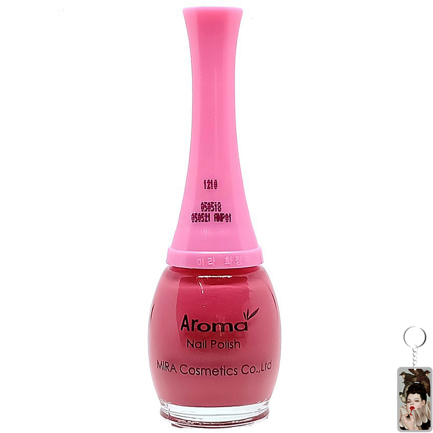 Sơn móng tay Aroma Nail Polish Hàn Quốc 12ml #1210 hồng đất tặng kèm móc khóa