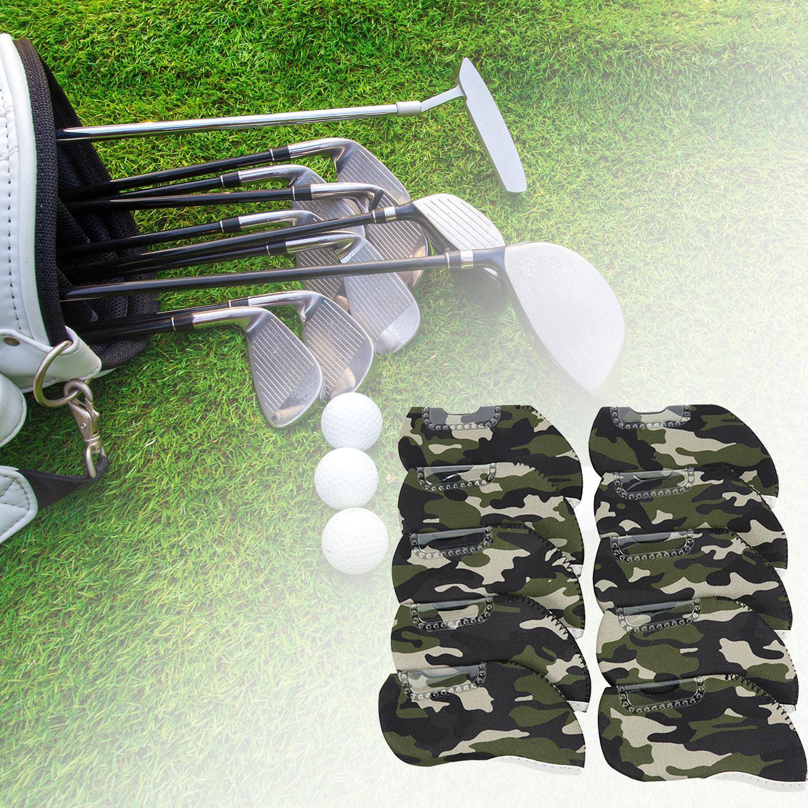 10Pcs Golf Iron Club Head Covers Set Golf Headcover Protection Golfer Gift