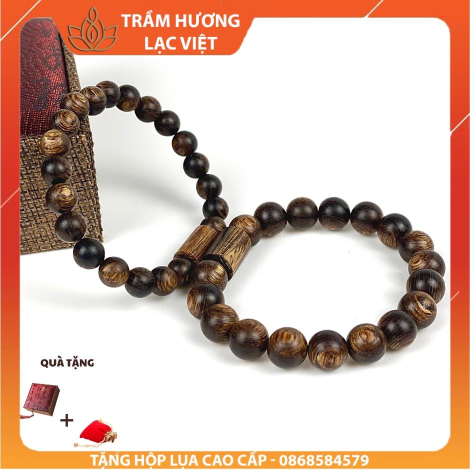 Vòng Tay Trầm Hương cho Nữ và Nam Hạt Tròn mix Đốt Trúc Sánh Chìm Tự Nhiên Cao Cấp - Cặp Đôi cầu Sức Mạnh - May Mắn