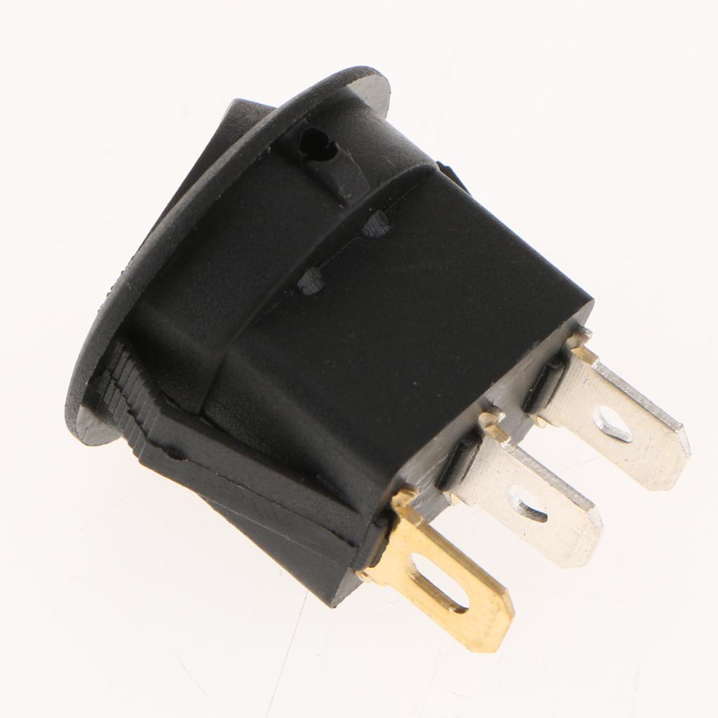 10Pcs 12V 16A On/off Toggle Switch 3PIN Dot Led light Car Truck Boat Round Rocker SPST Switch Mini Press Buttion-2 Color