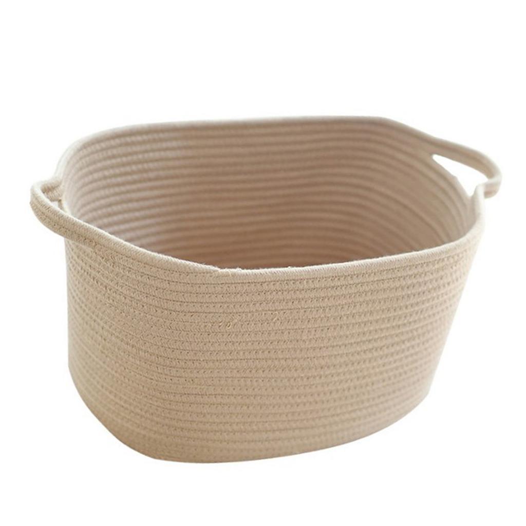 Woven Cotton Rope Storage Basket with Handles 46x30x30cm, Blanket Storage Baskets, Laundry and Toy Storage Organize