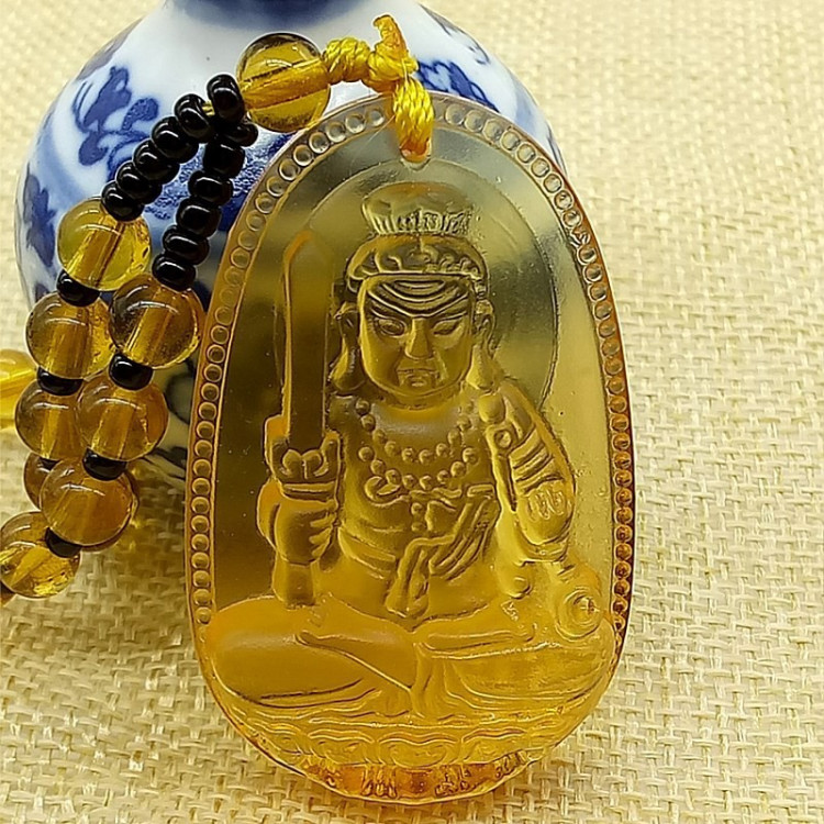 Dây chuyá»n Pháºt Như lai Äại nháºt thạch anh và ng - Pháºt bản má»nh tuá»i Mùi Thân - Vòng Cá» Pháºt - Chuá»i Hạt Pháºt 8