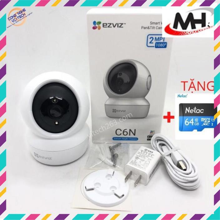 {TẶNG THẺ 64G}Camera IP Wifi Ezviz C6N 1080p-Hàng Chính Hãng