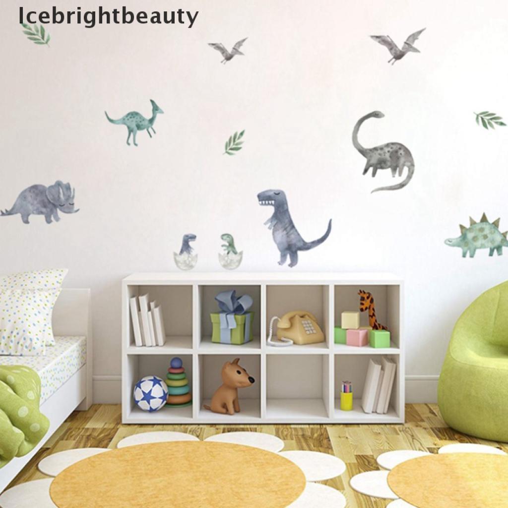 Icebrightbeauty 3d Dinosaur Wall stickers Cartoon Living Room Jurassic Period Animal Decal VN
