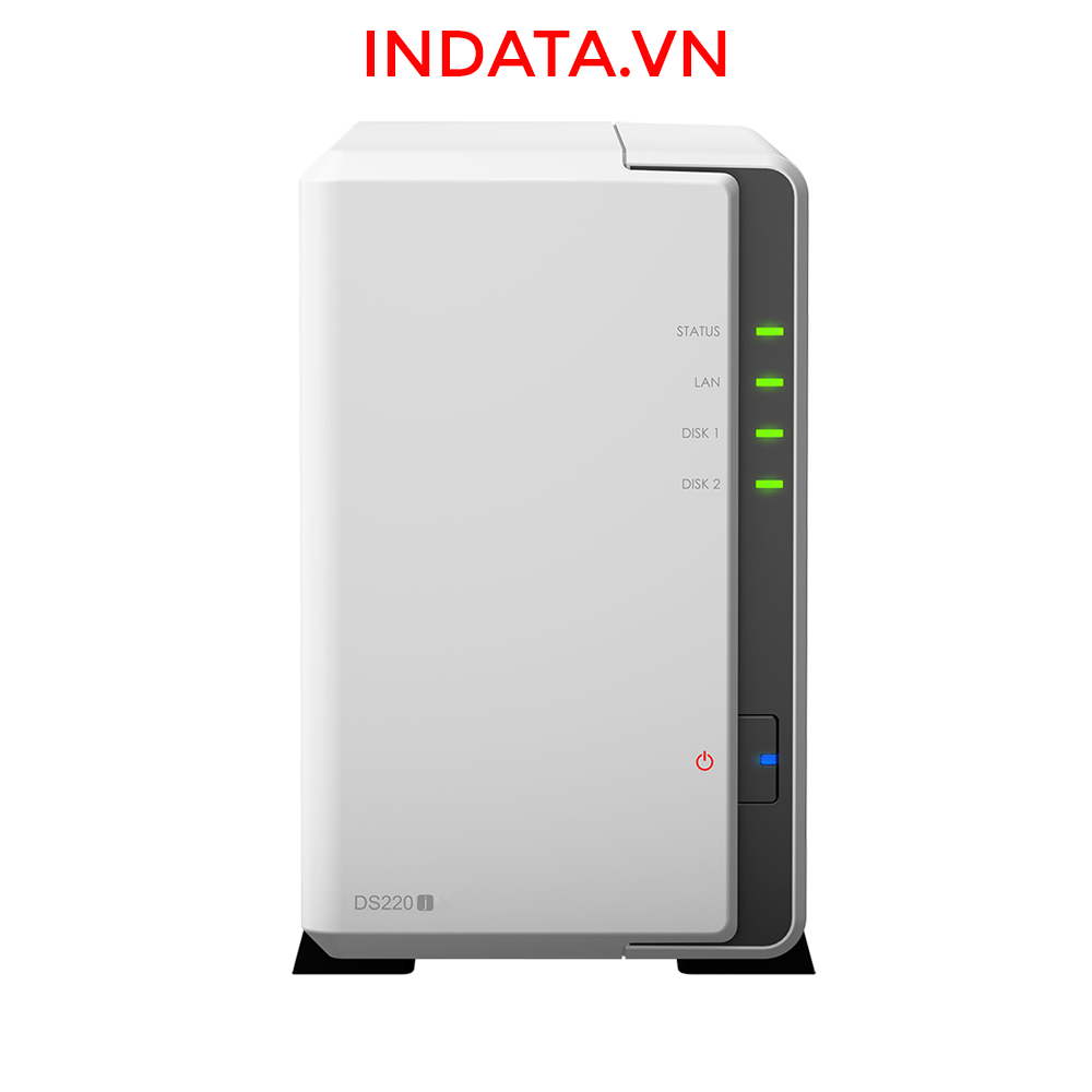 Bộ lưu trữ mạng NAS Synology DS220j CPU 4-core 1.5GHz, RAM 512 MB, LAN 1GbE, 2 khay ổ cứng - Hàng chính hãng