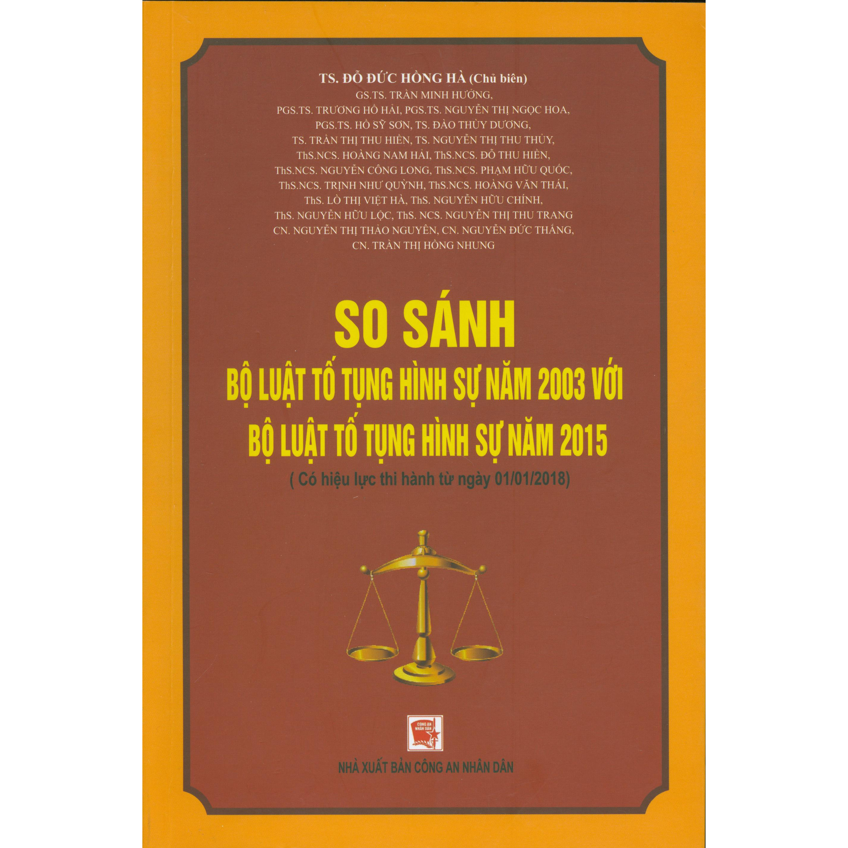 So Sánh Bộ Luật Tố Tụng Hình Sự Năm 2003 Với Bộ Luật Tố Tụng Hình Sự Năm 2015