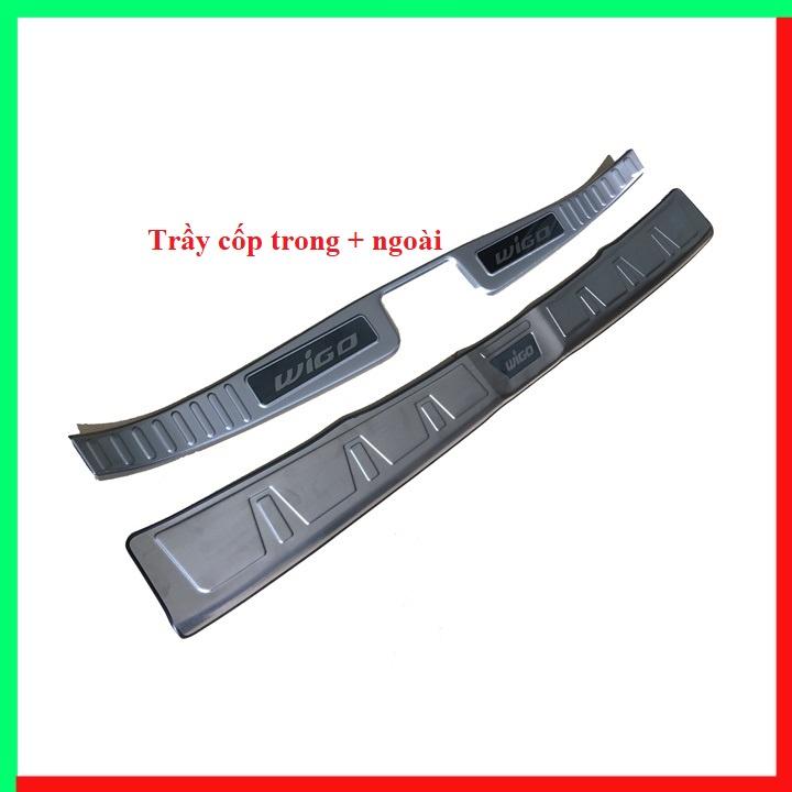 Ốp chống trầy cốp trong, ngoài Wigo 2018-2023 inox sáng bóng
