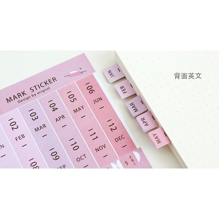 Sticker đánh dấu thứ ngày tháng - trang trí sổ tay, sổ nhật ký