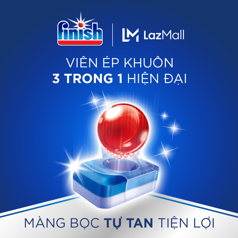 Viên Rửa Chén Bát Hương Chanh Finish Powerball Power All In 1 Max - Túi 100 viên siêu tiết kiệm