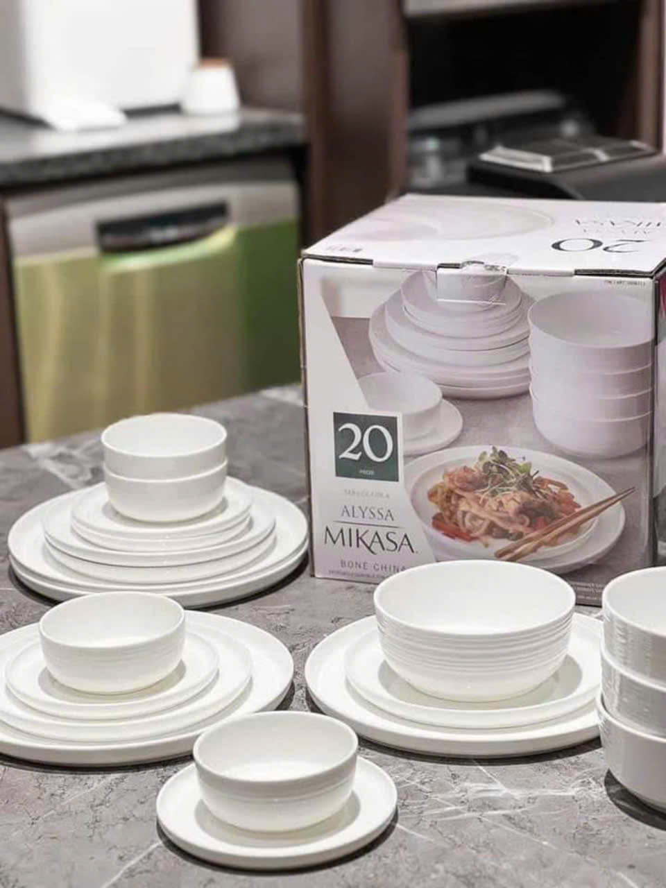 Set bát đĩa mikasa cực đẹp đỉnh chóp của Mỹ Hàng chính hãng
