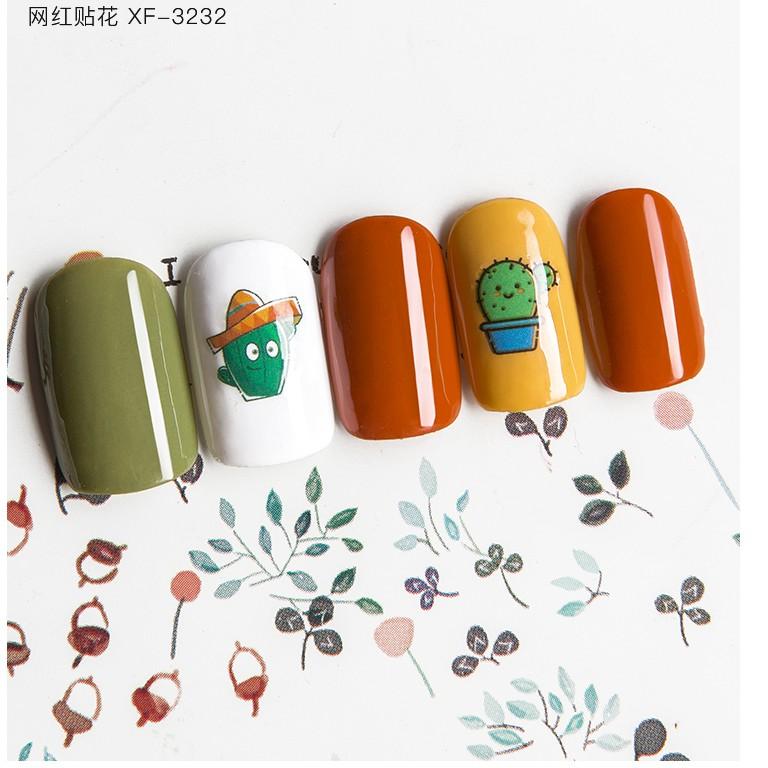 Sticker nails - hình dán móng 3D xương rồng