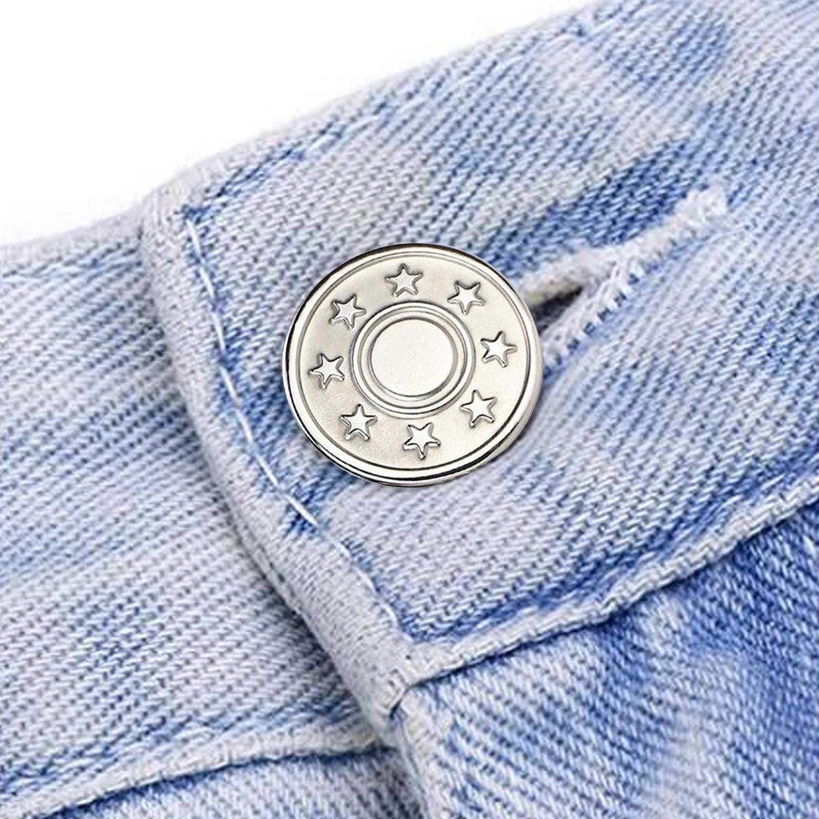 2x12x 17mm Jeans Buttons Repair Studs for Jean Pant Replace Silver Little Star