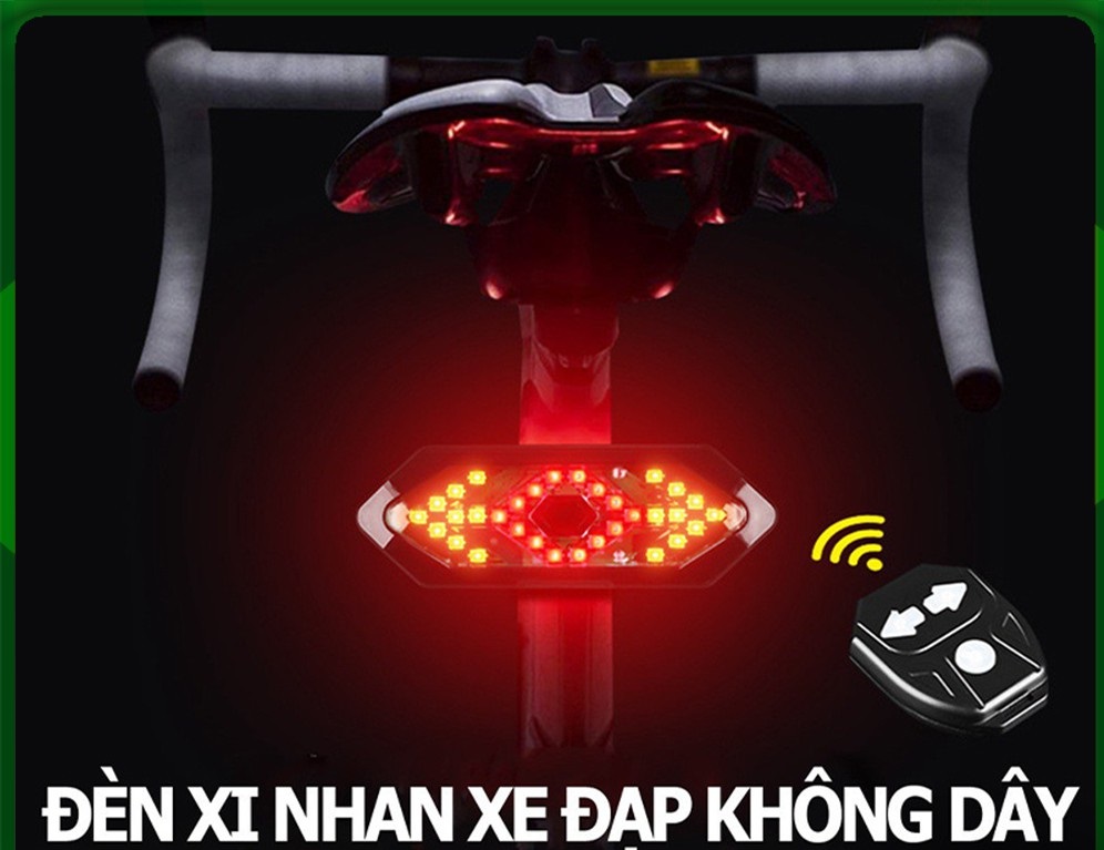 Đèn xi nhan xe đạp - Đèn LED tín hiệu điều khiển từ xa gắn đuôi xe đạp - lắp đặt dễ dàng - Hàng chính hãng